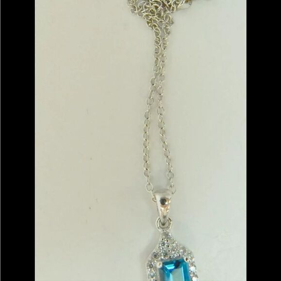 Artisan 925 Quartz & Pearl Pendant Necklace CZ Drop Earrings & Topaz Bracelet - Picture 5 of 12